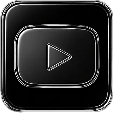 Dark glass YouTube logo